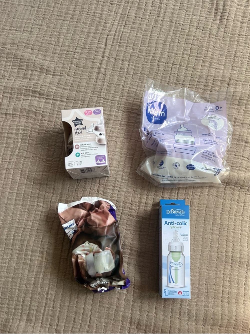 Bottles & burp cloths